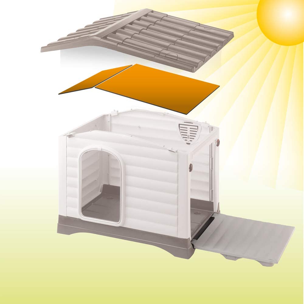  Ferplast Kit de 6 paneles aislantes para casetas para perros modelo DOGVILLA 90, Kit de aislamiento de la caseta para perros, Paneles de aislamiento térmico, Fácil de instalar, 74 x 57 x h 9 cm 