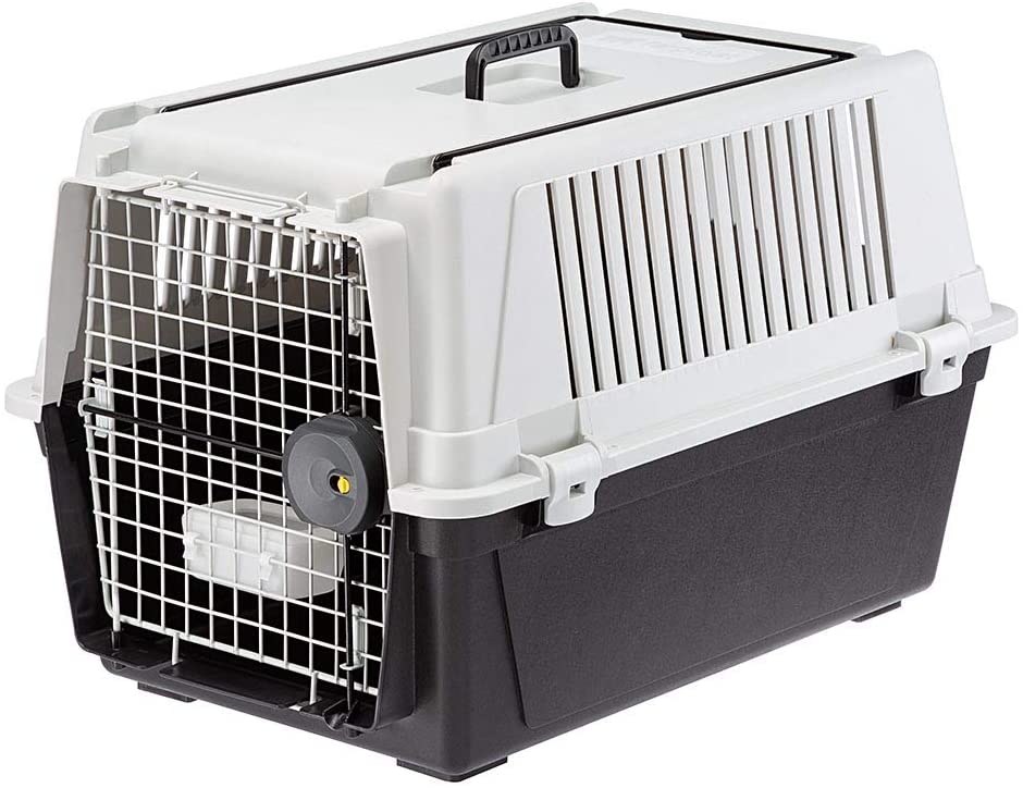  Ferplast Transportín para perros de talla media ATLAS 40 PROFESIONAL, Puerta de acero plastificado, Sistema de cierre de seguridad, Rejillas de ventilación, 49 x 68 x h 45,5 cm Gris 