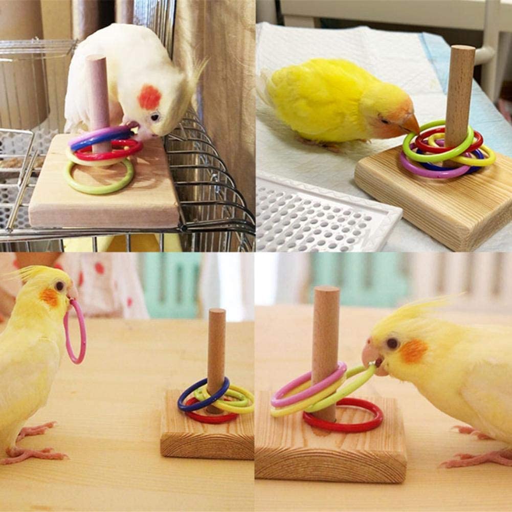  fervory Juguete Anillo Loro Juguetes para Pájaros Truco De Pájaros Juguetes De Mesa para La Educación Jugar Actividad De Juegos En El Gimnasio 