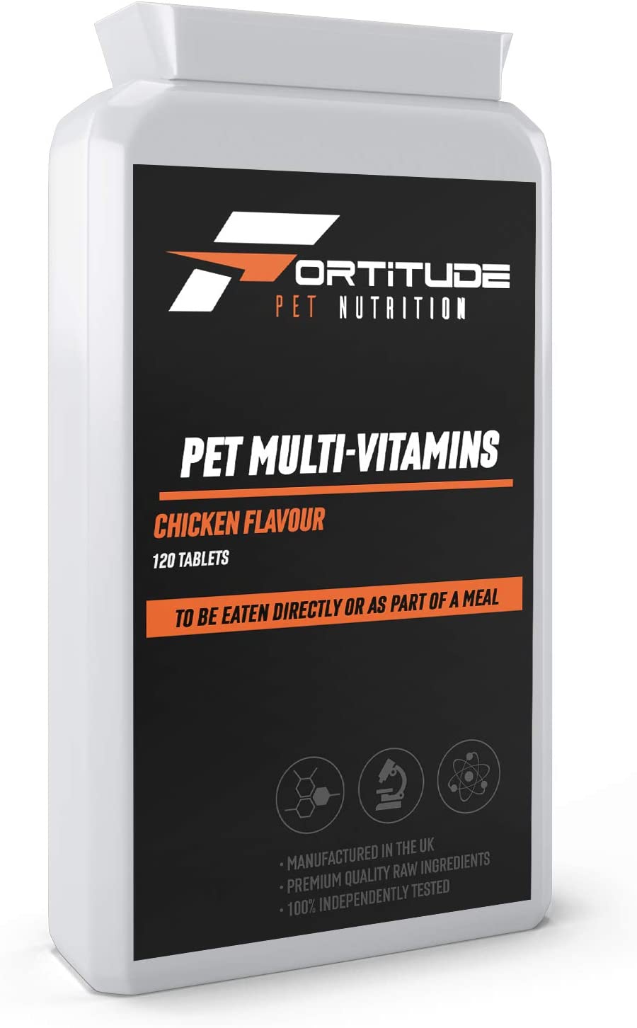  Fortitude Pet Nutrition Multivitaminas para Mascotas | Suplemento multivitamínico para Perros | 120 tabletas masticables con Sabor a Pollo 