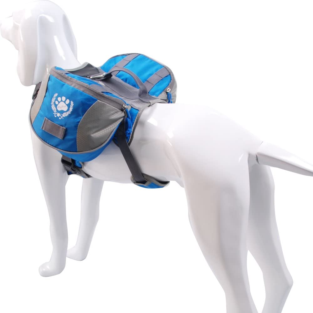  Fosinz Mochila para Perros Carrier Ajustable Reflectante Impermeable Alforja para Perros Mochila para Perros Grandes y medianos Al Aire Libre Que viajan Senderismo Acampada Entrenamiento-L 