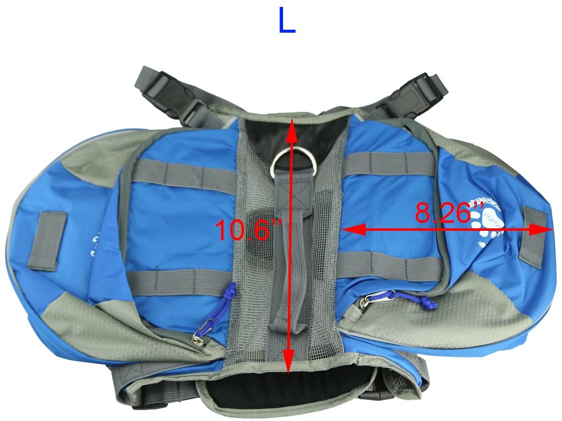  Fosinz Mochila para Perros Carrier Ajustable Reflectante Impermeable Alforja para Perros Mochila para Perros Grandes y medianos Al Aire Libre Que viajan Senderismo Acampada Entrenamiento-M 