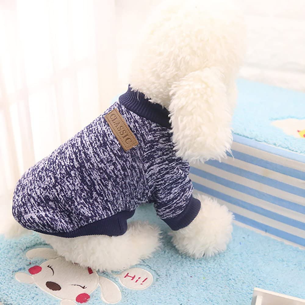  Fossrn Ropa Perro Pequeño Invierno Mascota Cachorro Clásico Suéter de Polar Lana Camiseta 