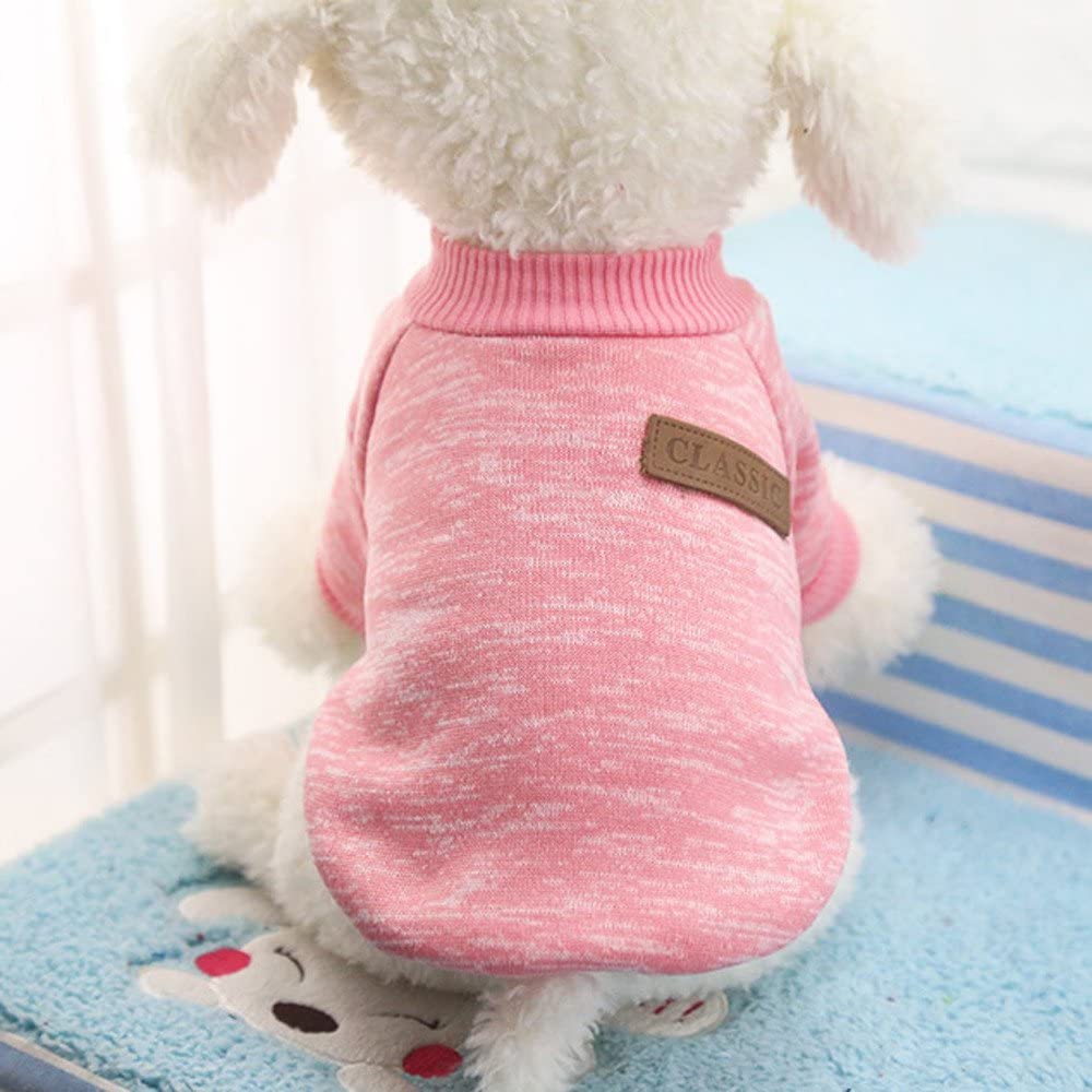  Fossrn Ropa Perro Pequeño Invierno Mascota Cachorro Clásico Suéter de Polar Lana Camiseta 