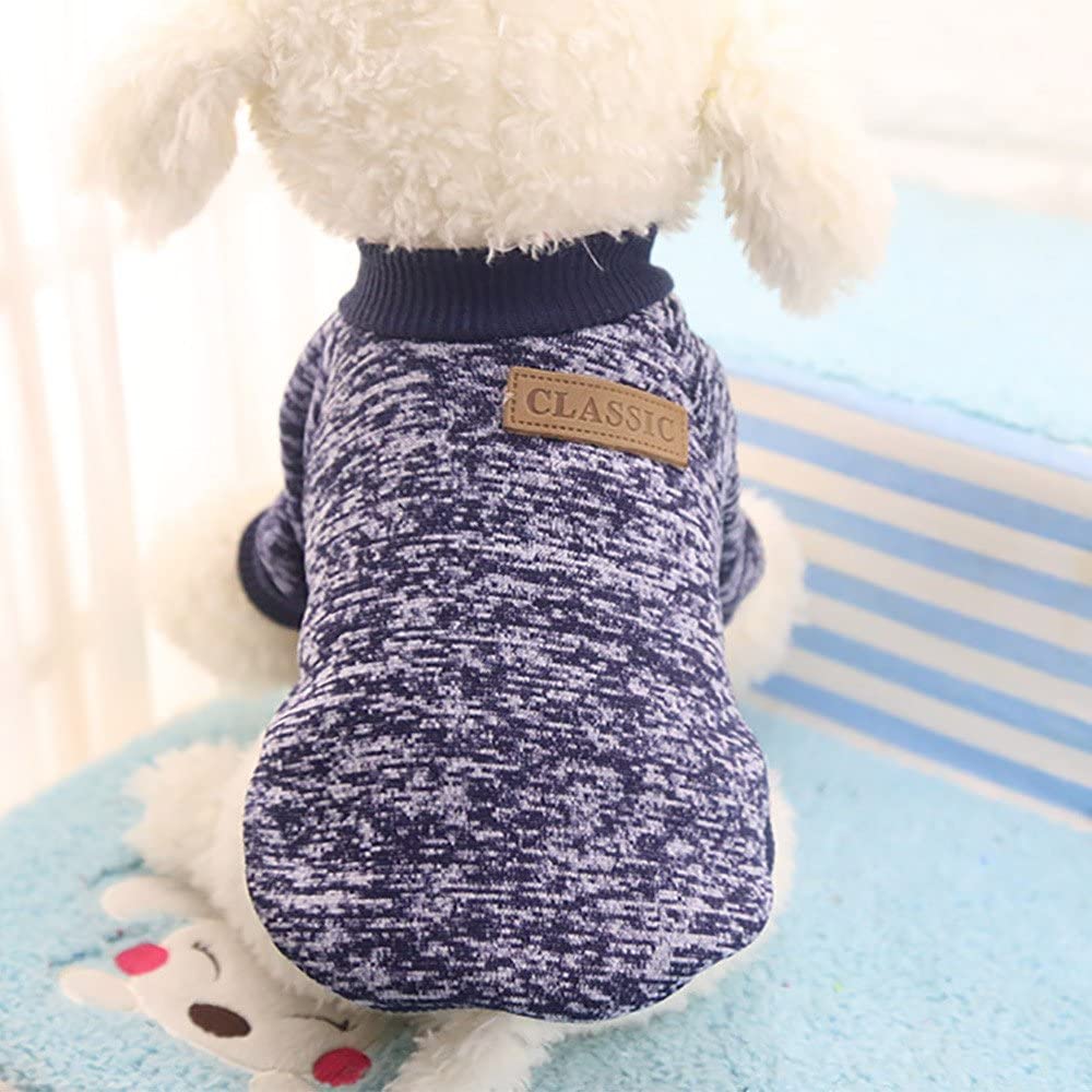  Fossrn Ropa Perro Pequeño Invierno Mascota Cachorro Clásico Suéter de Polar Lana Camiseta 