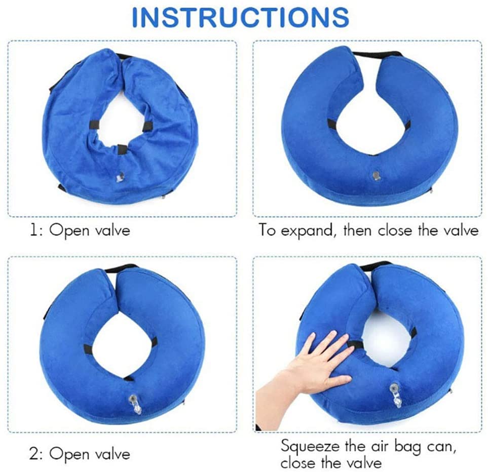  Frifer Collar Hinchable de recuperación de petaca de protección Ajustable Cono de cicatrización Confortable para Perro y Gato, XL (COU: 55cm / 21.6in ou Plus) 