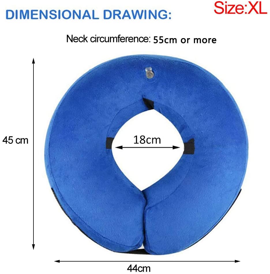 Frifer Collar Hinchable de recuperación de petaca de protección Ajustable Cono de cicatrización Confortable para Perro y Gato, XL (COU: 55cm / 21.6in ou Plus) 