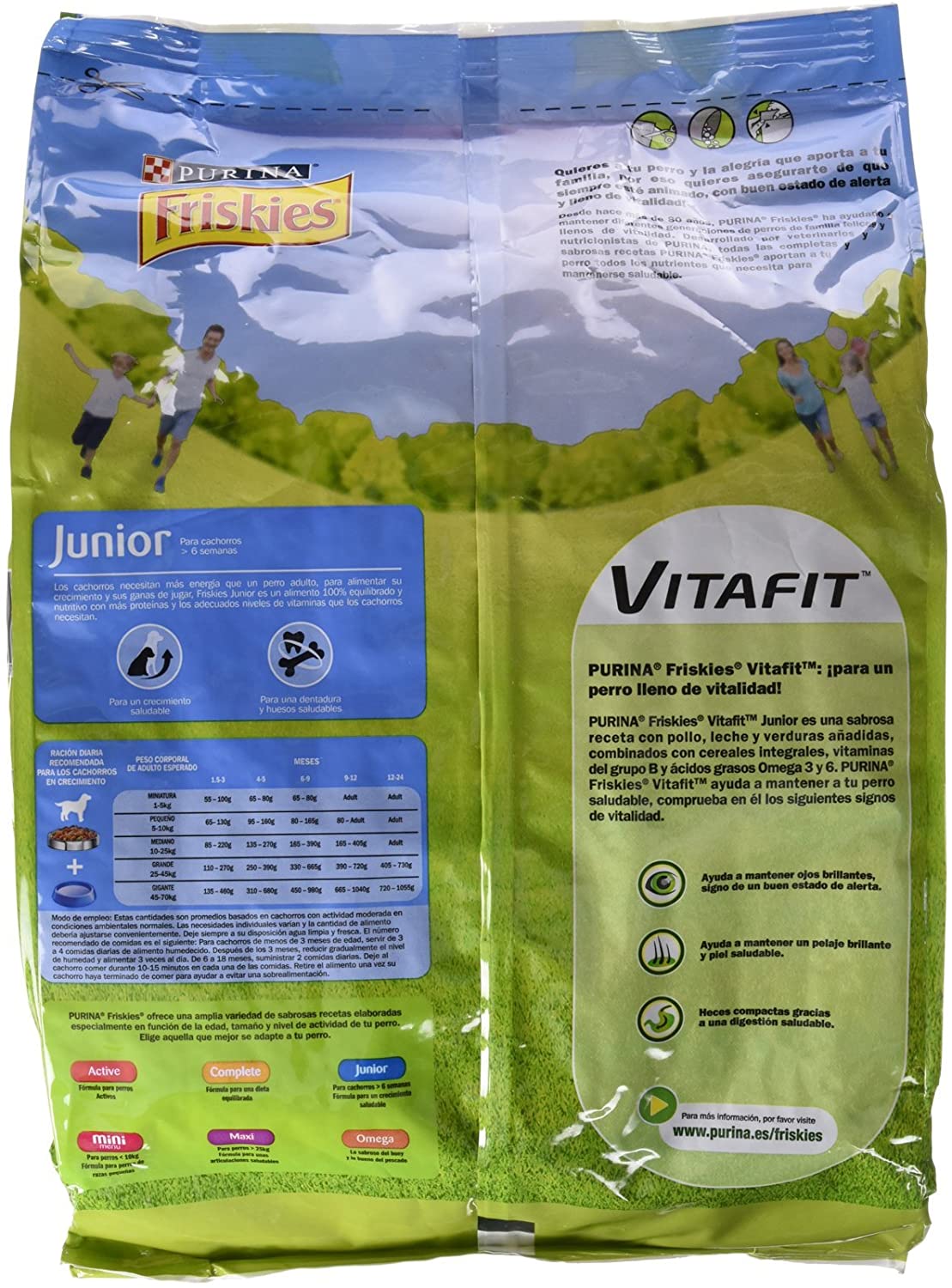  Friskies - VitaFit Junior Cachorros con Pollo, leche y verduras añadidas, 3 Kg 