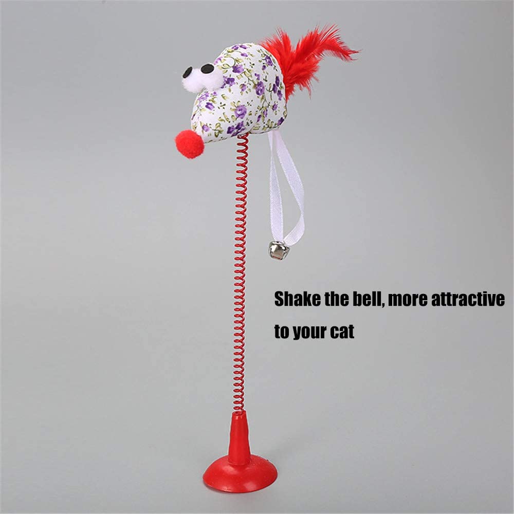  Frpower Gato De Plumas Los Juguetes con Ventosa, Gatito Interactivo Juguetes Pluma Wand Juego Divertido Palillos para 2Pcs Mascotas Ingenio Gato 