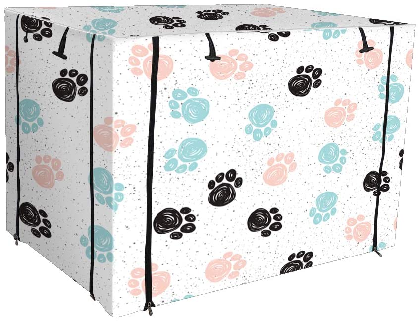  Funda para jaula de perro, duradera y resistente al viento, cubierta de lino, utilizada para protección interior y exterior de jaulas de alambre, casas pequeñas para mascotas (XXL: 49" x 31" x 32" ） 