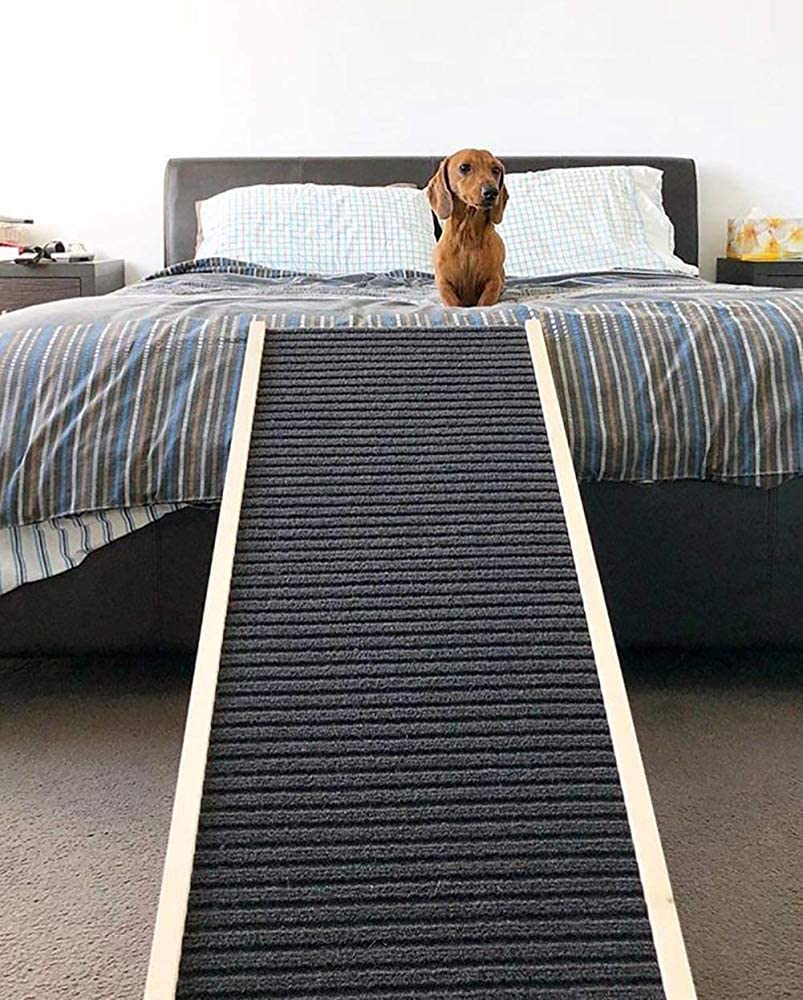  GBWHL Perro Mascota rampa Ajustable en Altura rampa de Seguridad Antideslizante para el Perro de Madera Escalera de Gato Viajes,A 