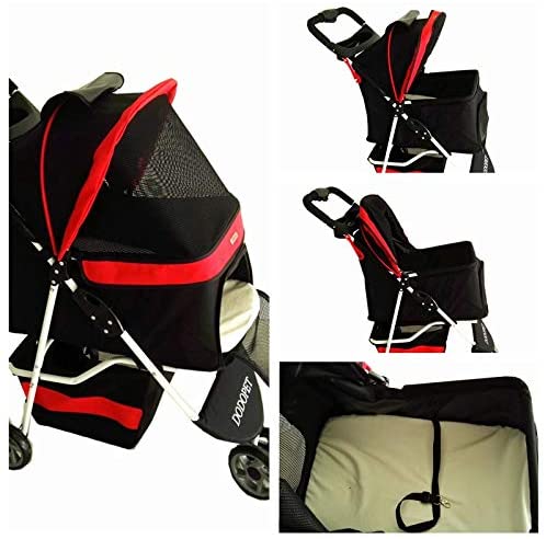  GCSEY Cochecito del Animal Doméstico Real De Gama Alta Cochecito del Animal Doméstico para Pequeñas Y Medianas Perros De Carga 15 Kg Perro Carrito Silleta Perrito del Perrito 