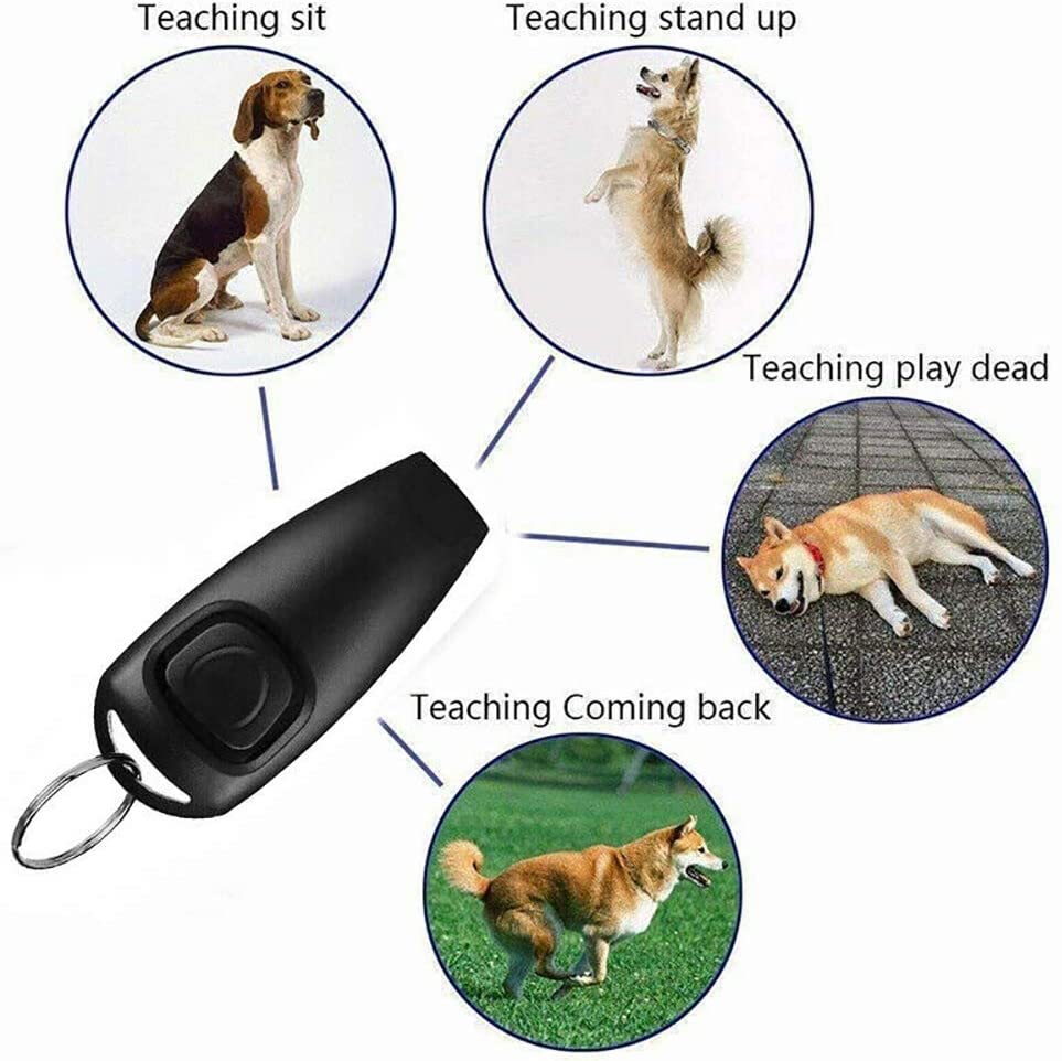  GK 2en1 Clicker / Whistle Dog Entrenador de entrenamiento de mascotas Enseñando perros Cachorro Entrenamiento de respuesta a la obediencia para cachorros y perros adultos que entrenan con clicker 