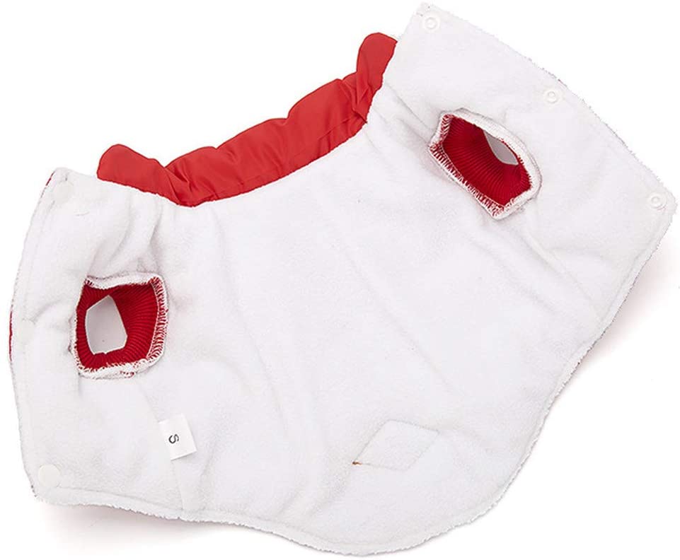  GODGETS Ropa para Mascotas de Navidad Invierno Gruesa Chaleco Caliente Abrigo Chaqueta para Mascotas Gato Perro Rojo S 