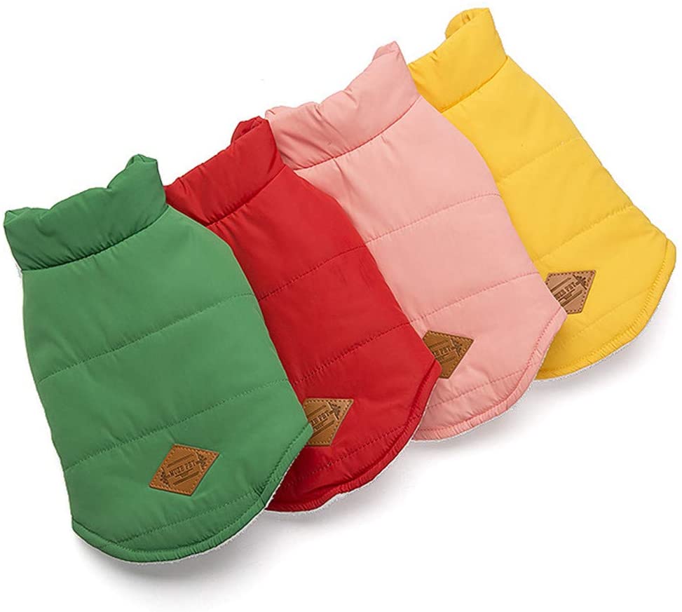  GODGETS Ropa para Mascotas de Navidad Invierno Gruesa Chaleco Caliente Abrigo Chaqueta para Mascotas Gato Perro Rojo S 