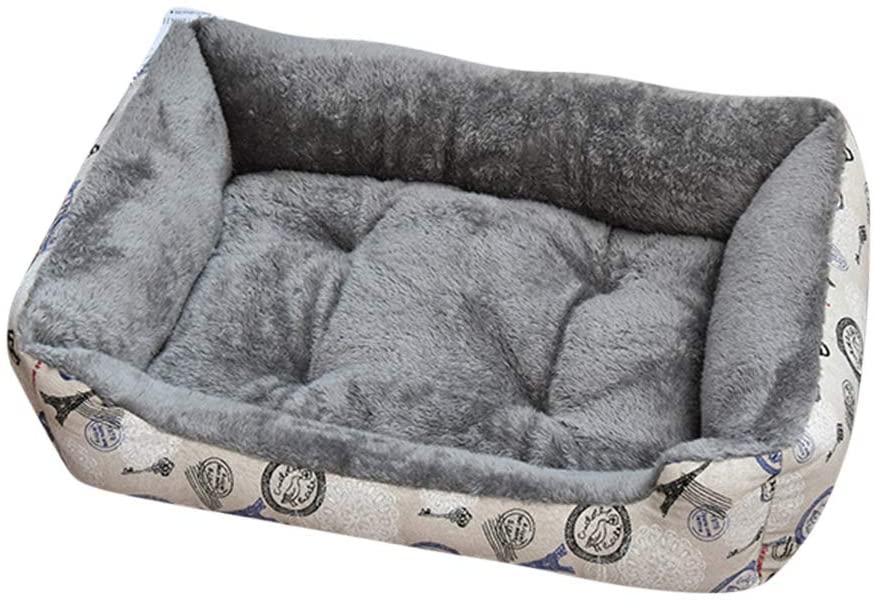  GUOCU Cama para Perro Lavable con Almohadas Sofá para Mascotas Lavable Rectangular Canasta de Mascotas Conjunto de Cuatro Piezas Gris XXS 