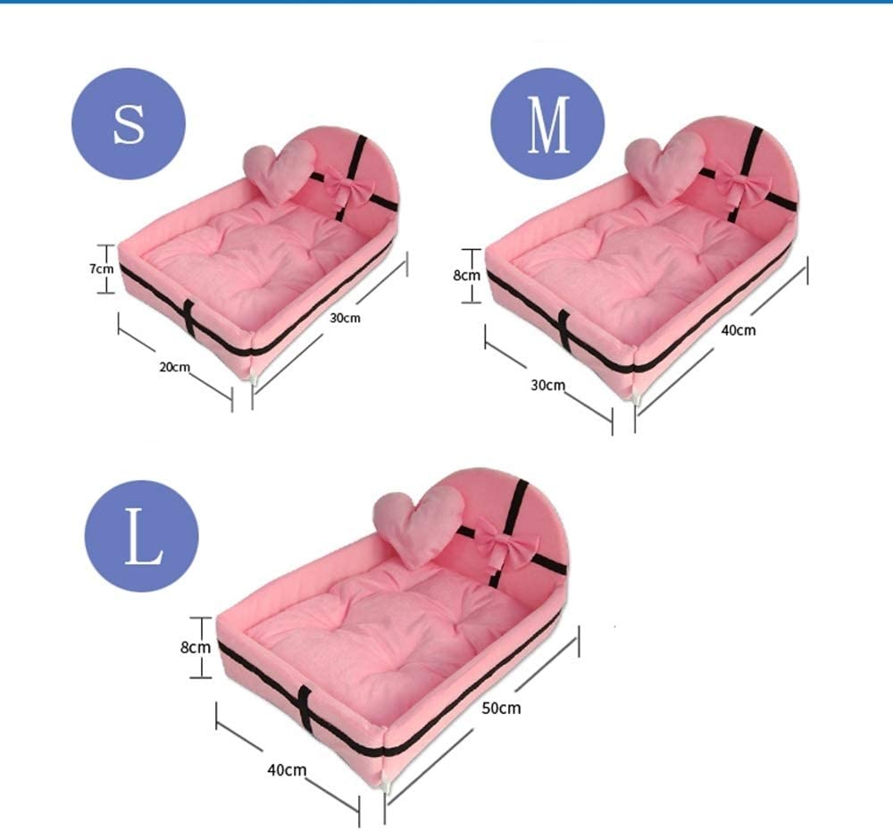  GUPENG Cama para Mascotas Súper Felpa Camas for Mascotas, Cama de Princesa Mat pequeño y Mediano tamaño del Animal doméstico de la Perrera extraíble Lavable, tamaño: 50 * 40cm (Color : Pink) 