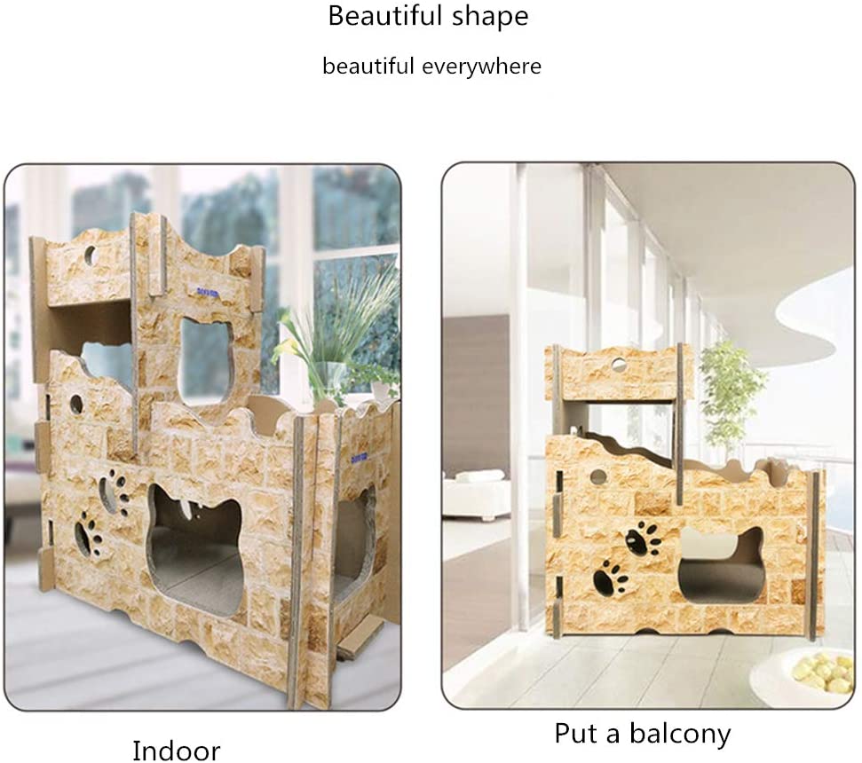  GXHGRASS Nido De Gato De Bricolaje, Papel Corrugado Nido De Gato Casa De Garras De Molienda Cat Scratcher Nido De Gato Trepador, Diseño De Múltiples Capas, Fit Gato Múltiple Al Mismo Tiempo Jugar 