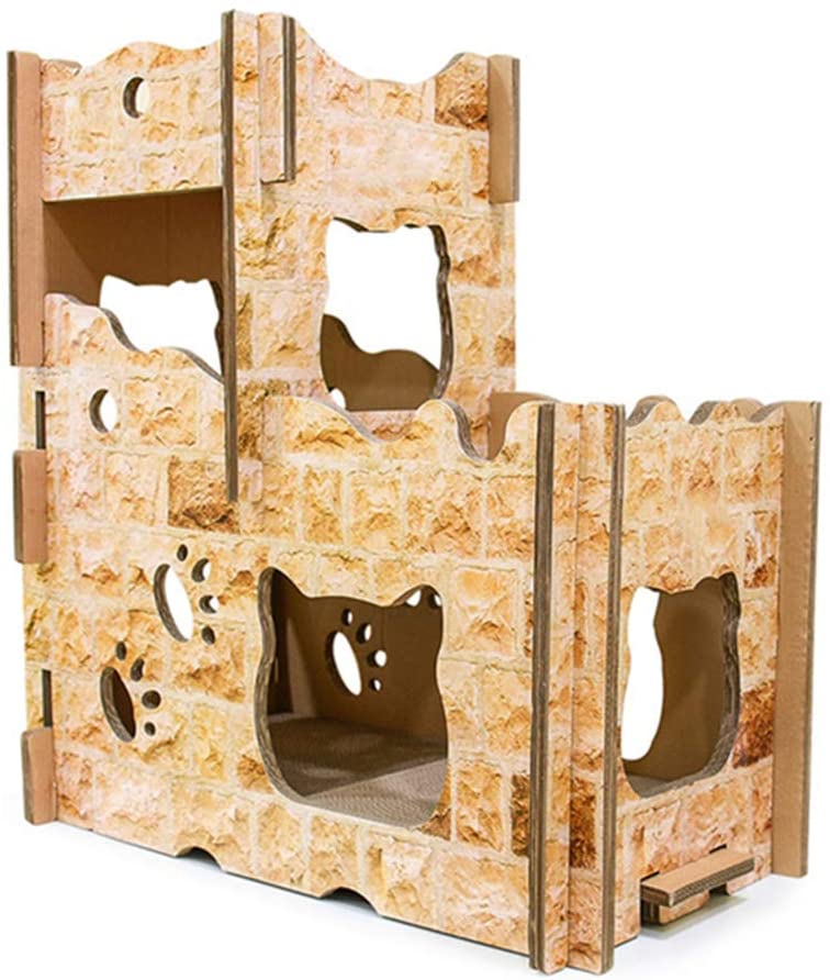  GXHGRASS Nido De Gato De Bricolaje, Papel Corrugado Nido De Gato Casa De Garras De Molienda Cat Scratcher Nido De Gato Trepador, Diseño De Múltiples Capas, Fit Gato Múltiple Al Mismo Tiempo Jugar 