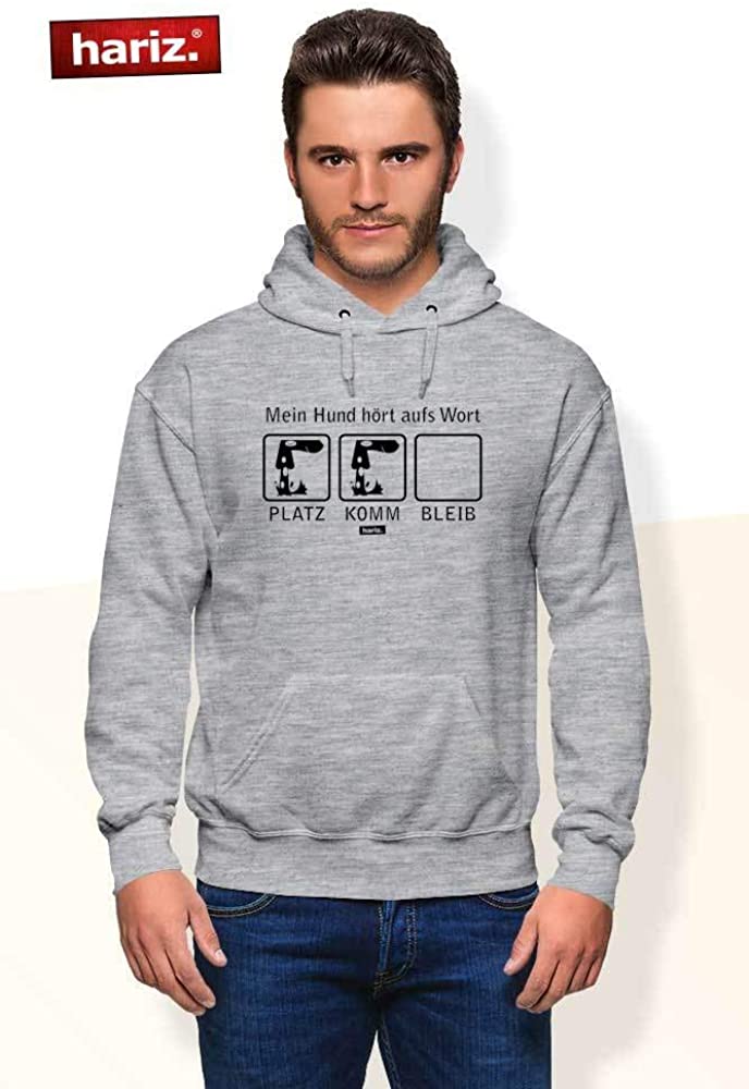  HARIZ - Sudadera con Capucha para Hombre, diseño con Texto en alemán Mein Hund Hört Aufs Wort Hund Haustier Plus 