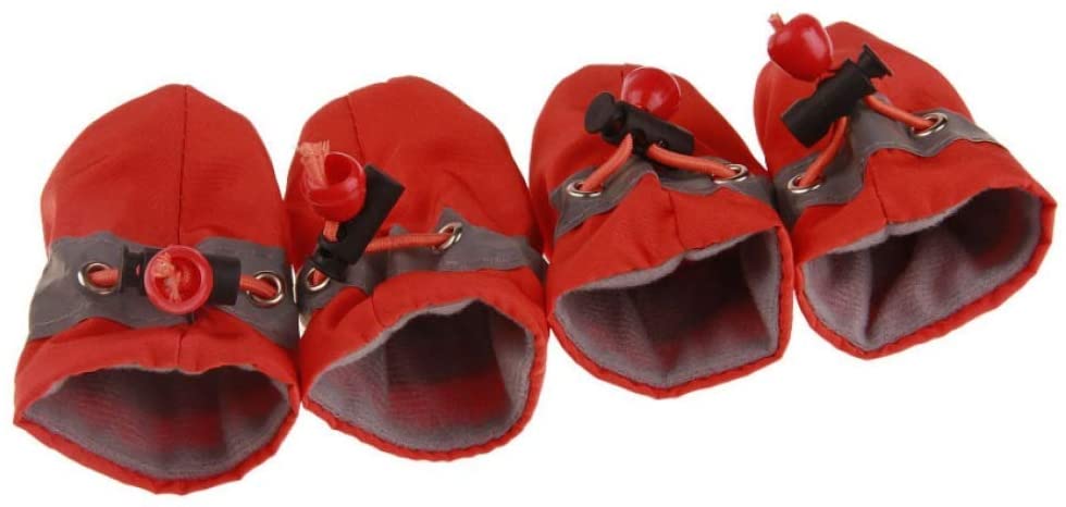  HCBDQQ Botas para Perros para Mascotas Zapatos Impermeables Antideslizantes para Perros Botas para Perros Antideslizantes Botas para Nieve CáLidas De Invierno para Mascotas 4 