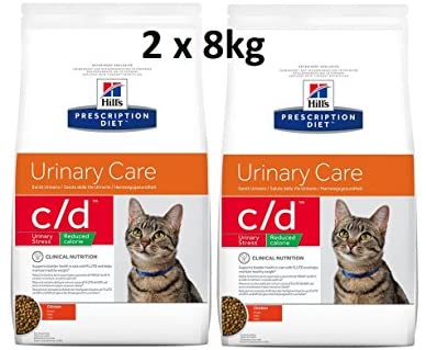  Hills Prescription Diet Feline c/d Urinary Stress Reduced Calorie: 2 x 8kg Veterinary Diets 