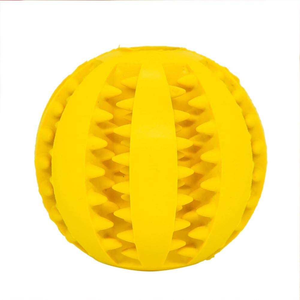  Hirkase Perro, Mascota Juguete Bola Golden Retriever Teddy Molar Perro Cachorro Pelota de Goma elástica Grande no tóxica (Amarillo M diámetro 7 cm) 