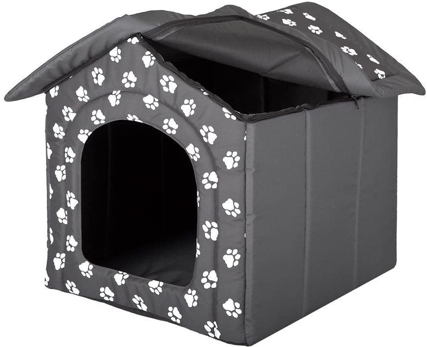  Hobbydog R3 BUDSWL4 Doghouse R3 1.10000000000000000001 - Doghouse (52 x 46 cm, M, con Puntas), Color Gris 