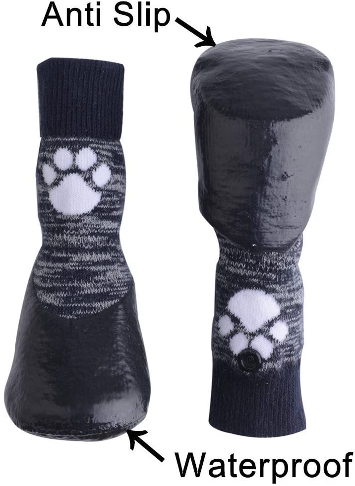  HOMIMP Calcetines para Perro Antideslizantes con Correas de Control de tracción, Impermeables 