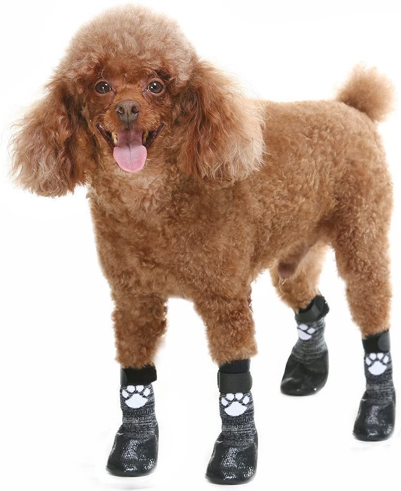  HOMIMP Calcetines para Perro Antideslizantes con Correas de Control de tracción, Impermeables 