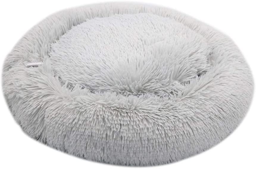  huangThroStore Cama calmante para Perros y Gatos, Cama de Felpa para Cachorros y Perros, Rosa, 50cm 