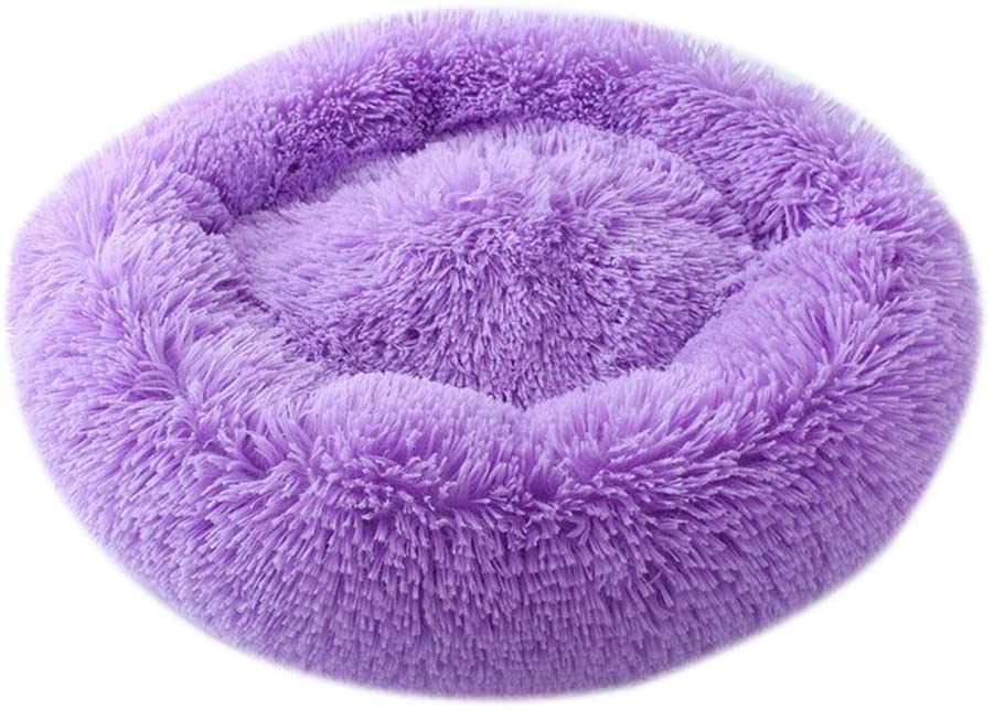  huangThroStore Cama calmante para Perros y Gatos, Cama de Felpa para Cachorros y Perros, Rosa, 50cm 