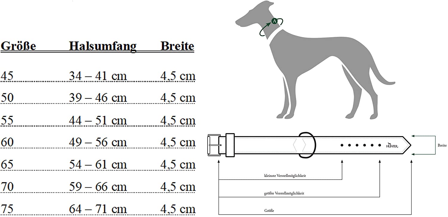  Hunter Collar de Neopreno Reflectante, para Perros, Rojo (Rojo/Negro), Tamaño 50, 39 - 46 cm, 45 mm 