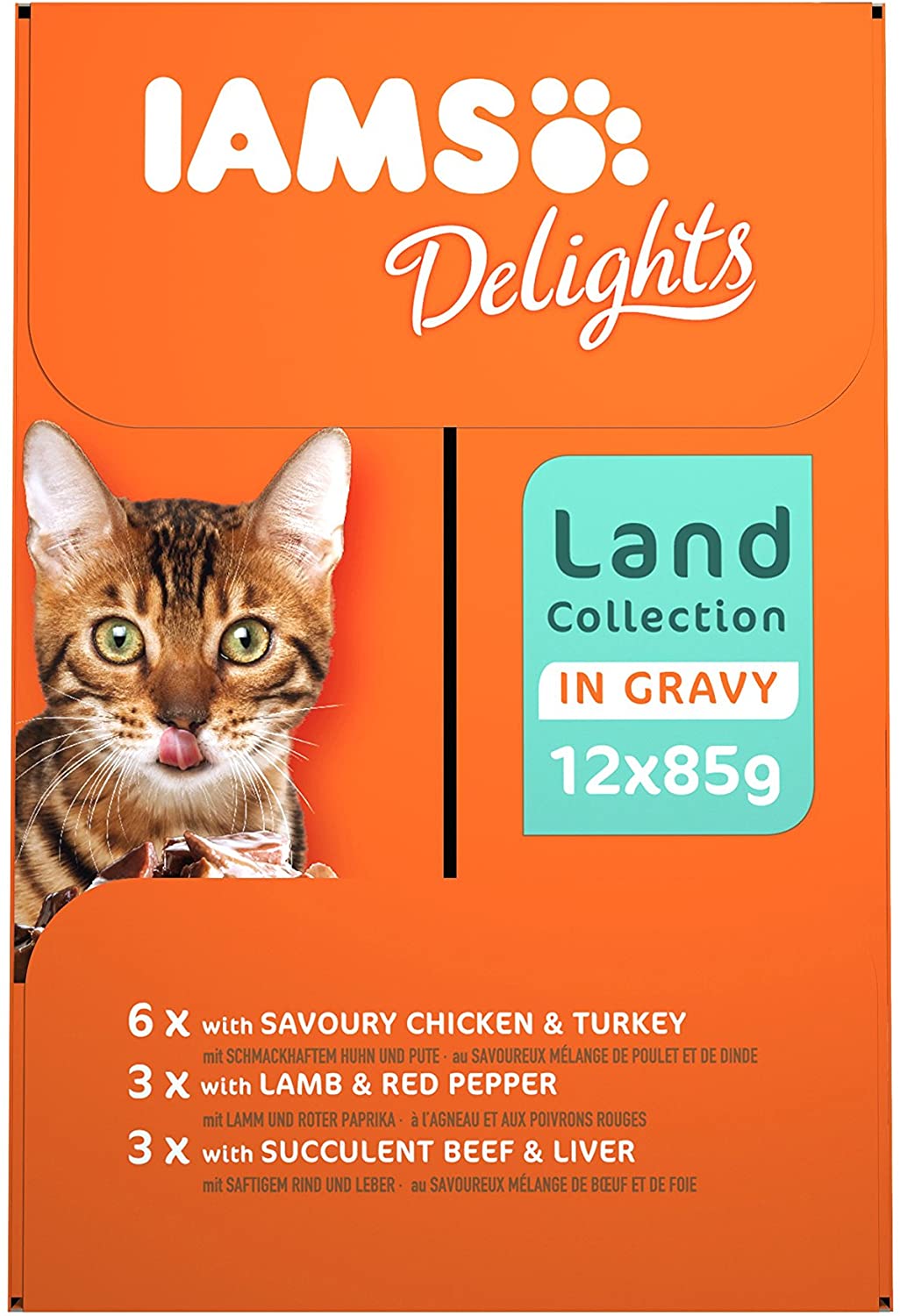  IAMS Delights Gato Adulto Colección Tierra en Salsa [1,02 kg] 