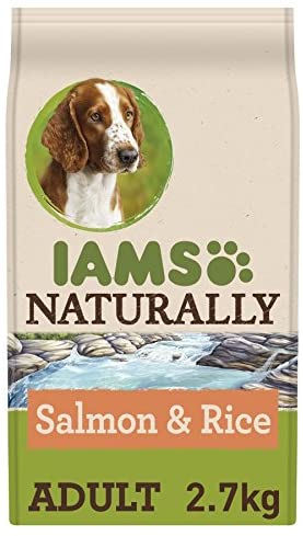  IAMS NATURALLY Alimentación de mascotas para perro adulto con salmón del Atlántico Norte y arroz, 2,7 kg 