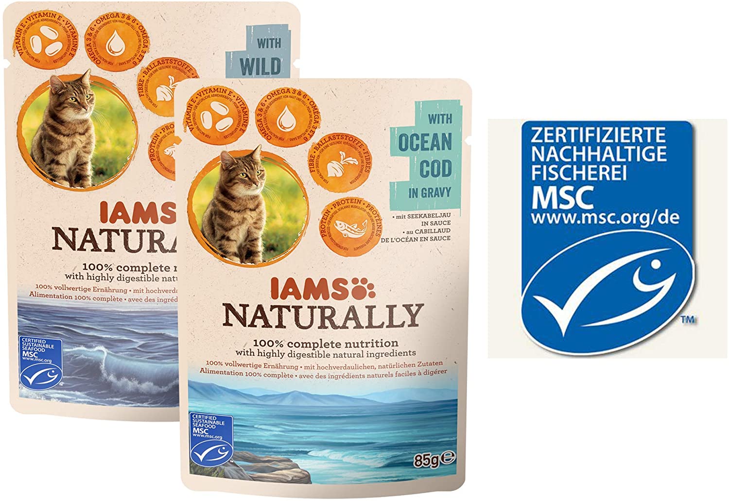  IAMS Naturally Gato Adulto Colección Tierra y Mar [1,02 kg] 