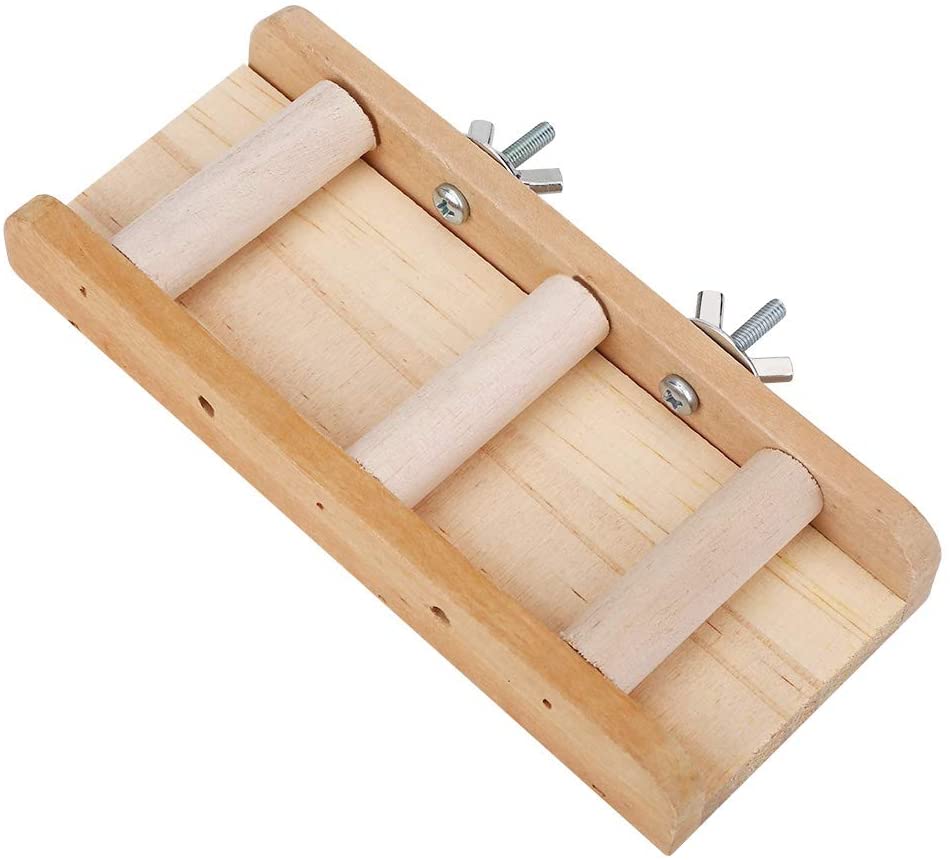  Ichiias Hamster Toy Set Linda Jaula de Madera para Mascotas, Jaula de Ardilla para Animales pequeños, Escalera de ratón, Columpio del ático(Color de Madera) 