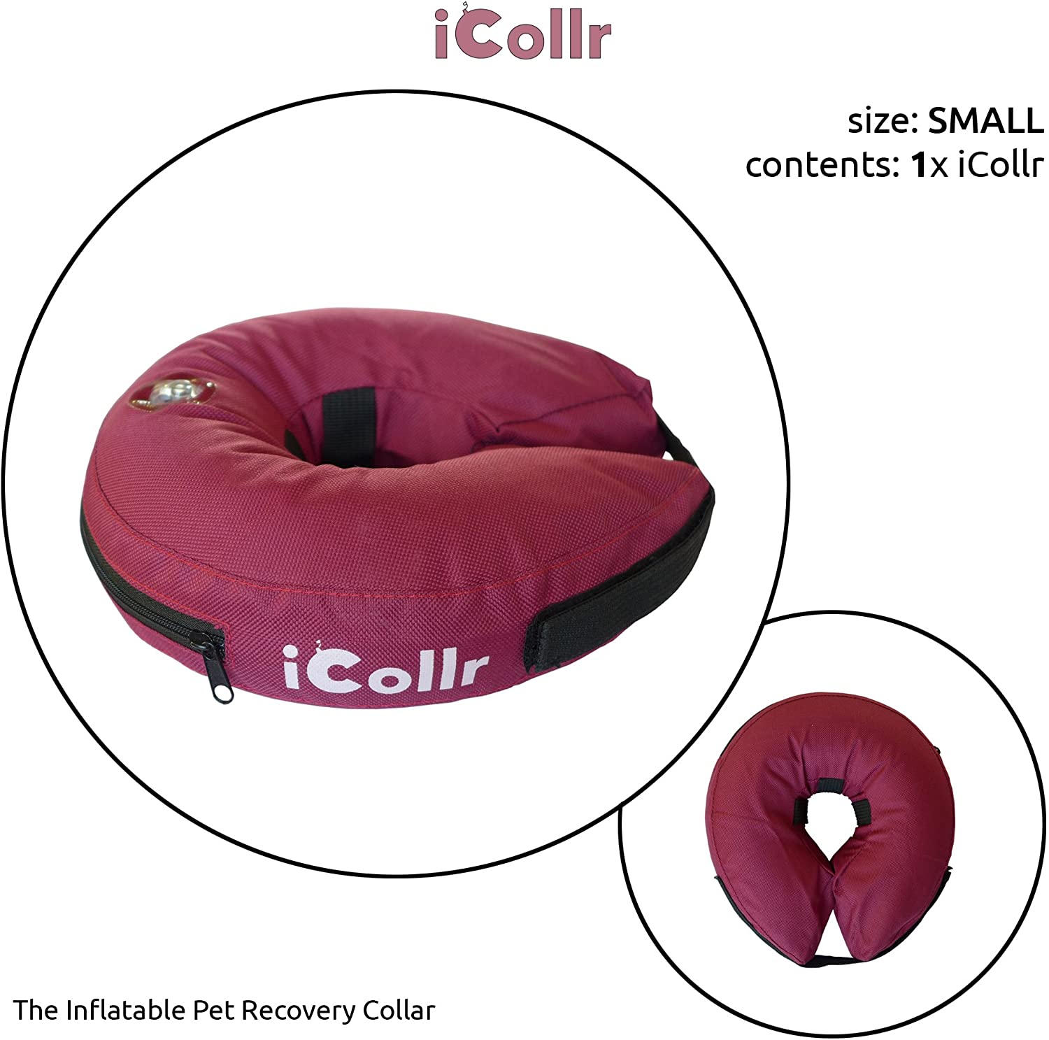  iCollr - El Collar Inflable - Collar Protector para Perros y Gatos en la Recuperación Postoperatoria 