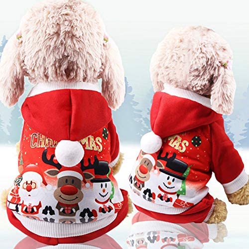  Idepet Perro Gato Sudadera con Capucha Abrigo de Invierno cálido otoño Invierno de Mascota Ropa para Perros de algodón con botón Mono de Perro para Cachorros de Perros pequeños 