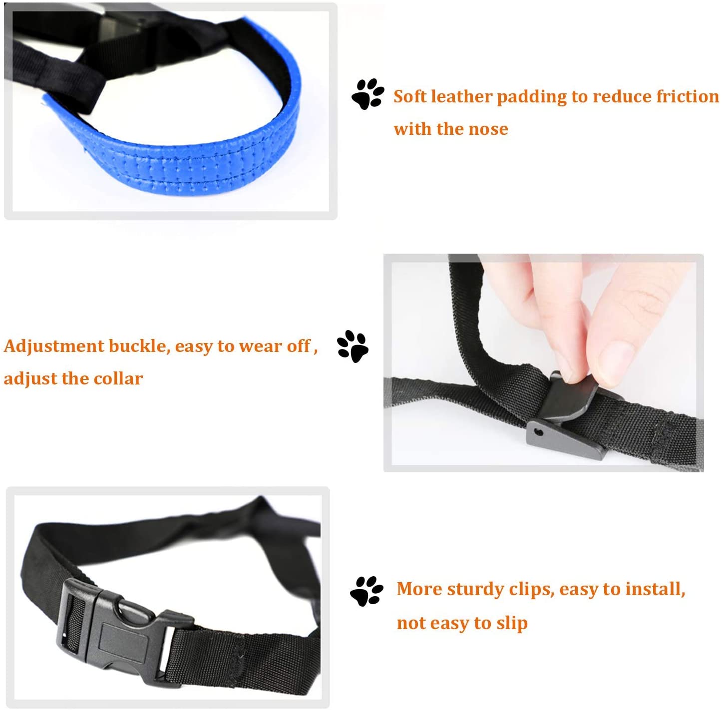  ILEPARK Correa de Adiestramiento para Perros de Piel Acolchado - Confortable al Tacto, el Collar para Perros Frena los Tirones y Deja de Tirar, Ajustable, Herramienta de Entrenamiento (L,Rojo) 