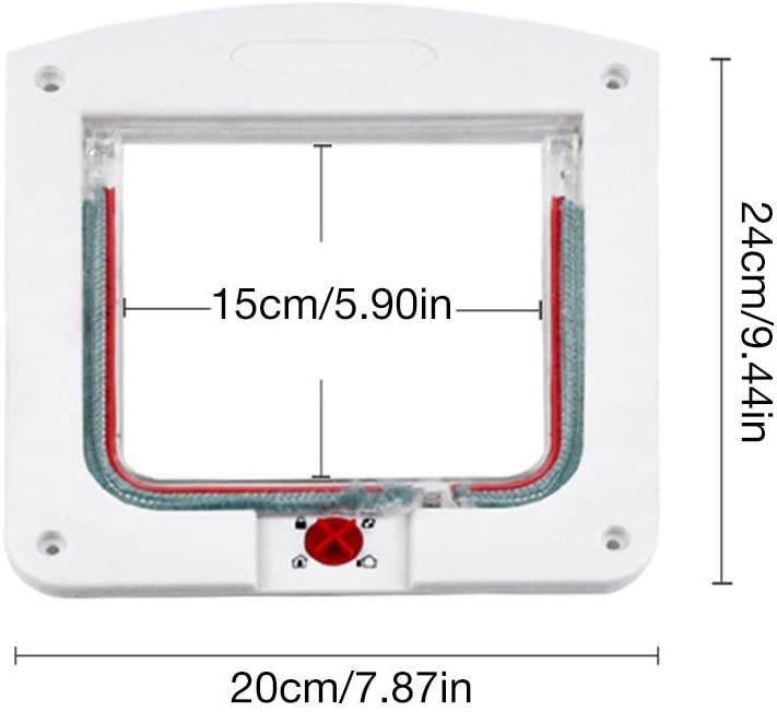  IWILCS Solapa para Gatos, Solapa para Puerta de Mascotas, Solapa para Perros con túnel, Solapa para Gatos con Cierre magnético de 4 vías, para Gatos o Perros pequeños, Blanco 