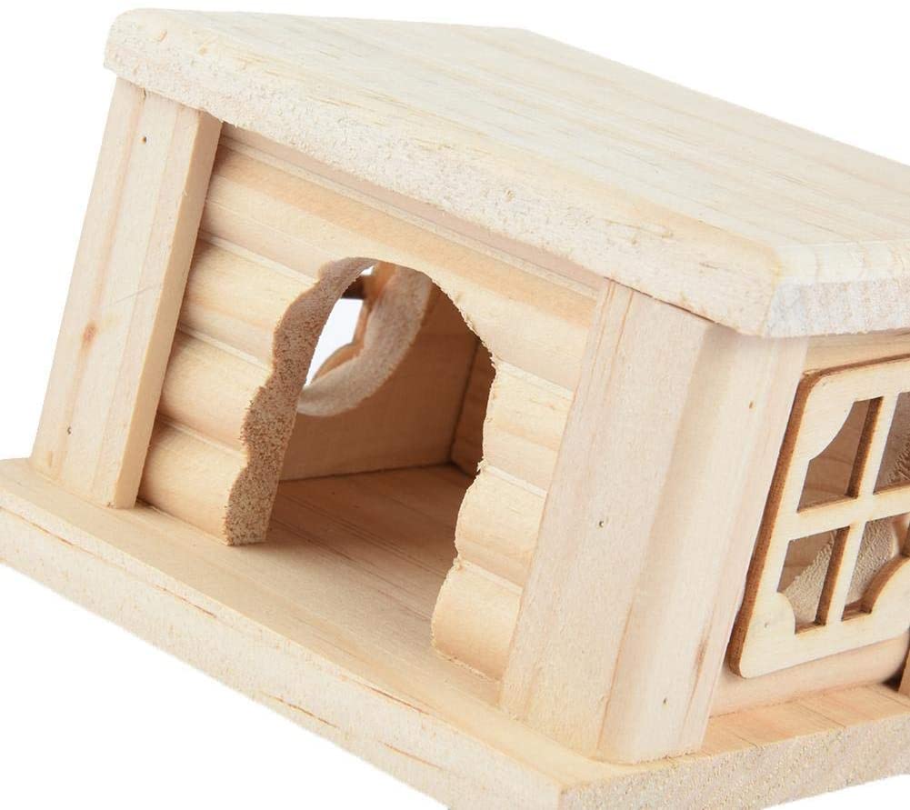  Jaula De Hámster, Para Mascotas, Juguetes Para Masticar De Madera, Casa De Techo Plano, Suministros Para Mascotas 