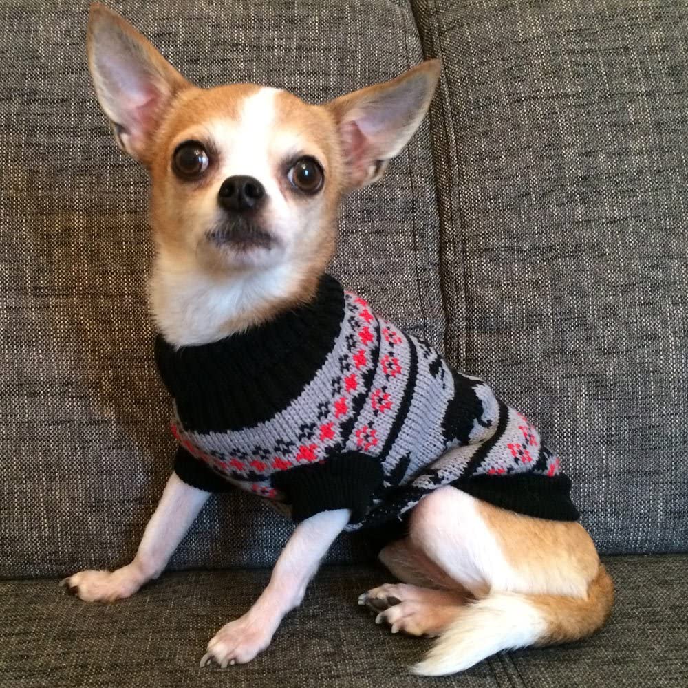  Jersey de invierno para chihuahuas y perros pequeños, ropa de perro de alta calidad, adorable diseño noruego 