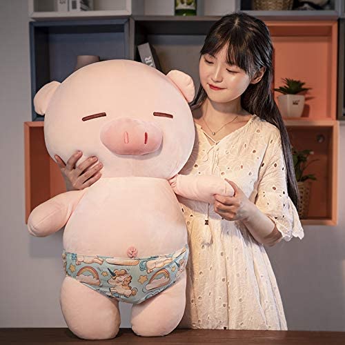  JGIEWJFIMP Lindo Juguete De Peluche Rosa con Almohada para Dormir Muñeca De Cerdo Pícaro Muñeca Grande Muñeca Divertida Cama Pequeña A 75Cm 