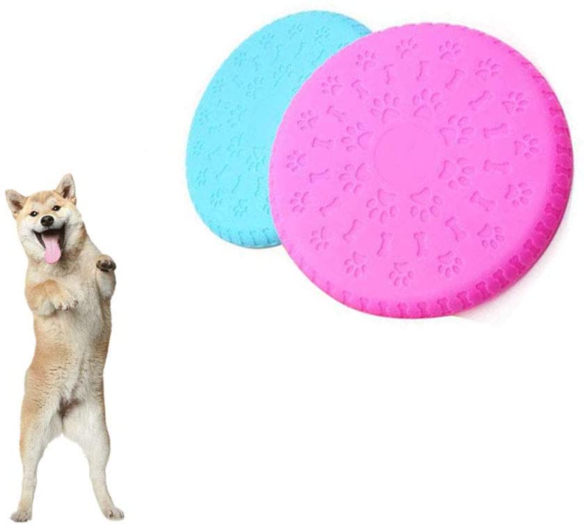  JIGAN Frisbee para Perros, para Perros medianos y Grandes. Juguete para Entrenar Perros, Caucho, no tóxico, Plegable para Entrenamiento Interactivo en Interiores y Exteriores 2pcs 