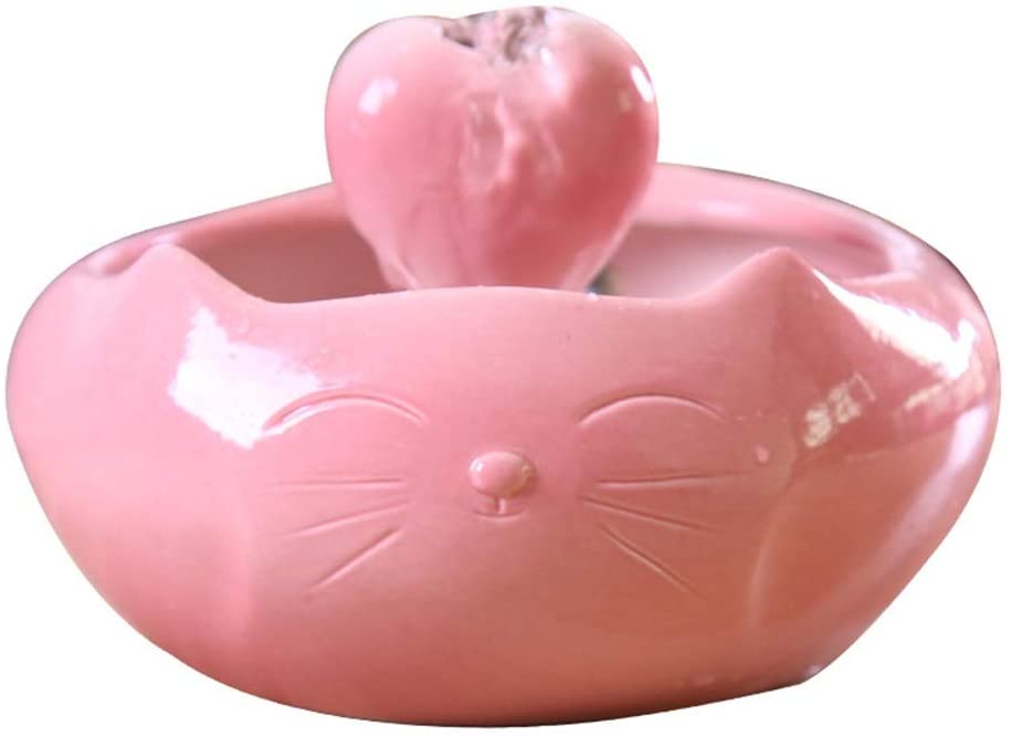  JOYIYUAN Fuente de Agua de cerámica Fuente de Agua automática automática Fuente de Agua Potable Fuente dispensadora de Agua silenciosa for Gatos y Perros (Color : Rosado) 