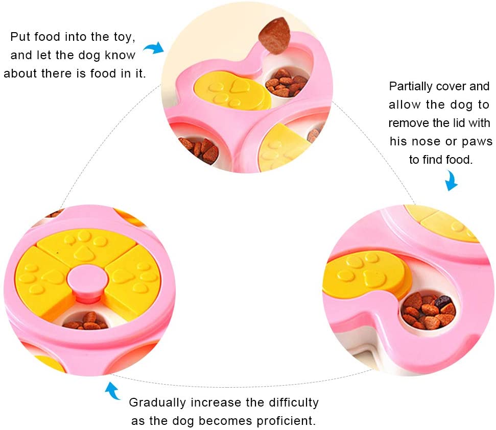  Juguete de comida para perros, rompecabezas inteligente para mascotas, juguetes interactivos, mejora el entrenamiento de IQ para perros, alimentador de juegos, antideslizante 
