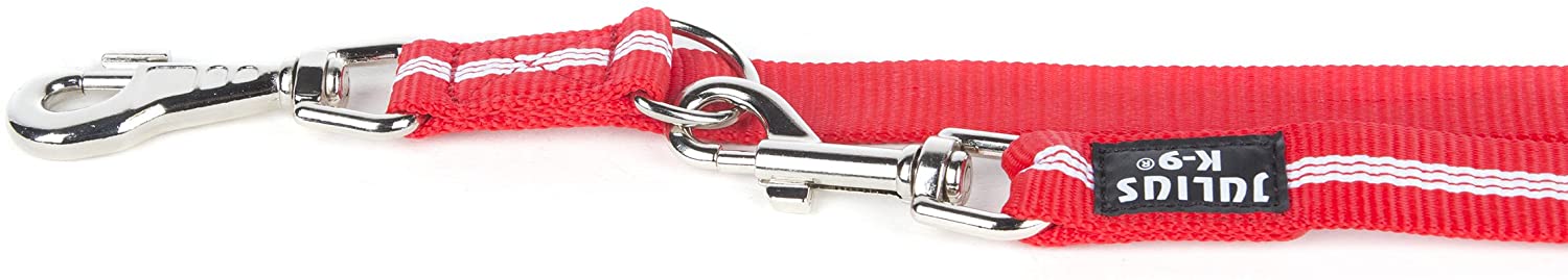  Julius-K9 Correa Tubular de IDC para Perros, Ajustable, 2.2 M x 25 mm, Rojo, Rosso 