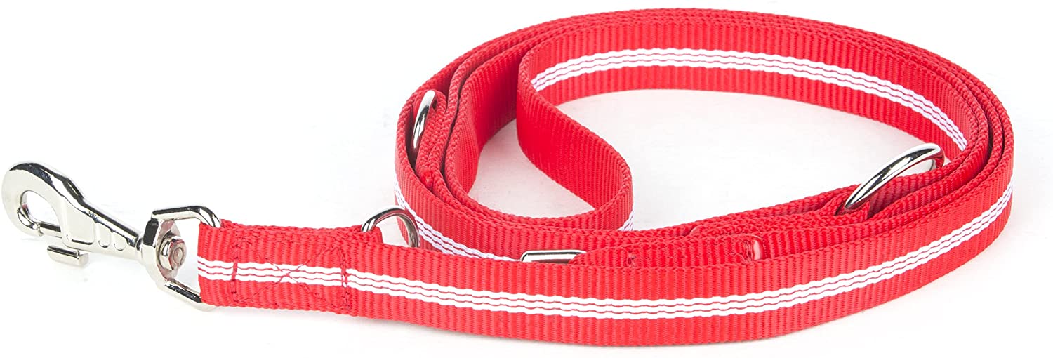  Julius-K9 Correa Tubular de IDC para Perros, Ajustable, 2.2 M x 25 mm, Rojo, Rosso 