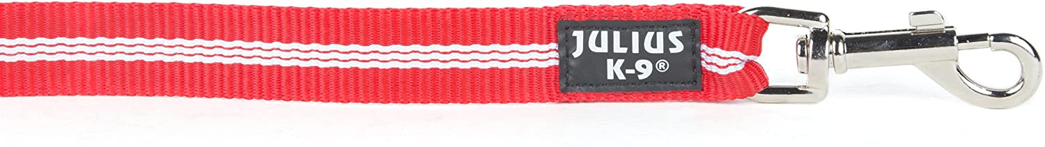  Julius-K9 Correa Tubular de IDC para Perros, Ajustable, 2.2 M x 25 mm, Rojo, Rosso 